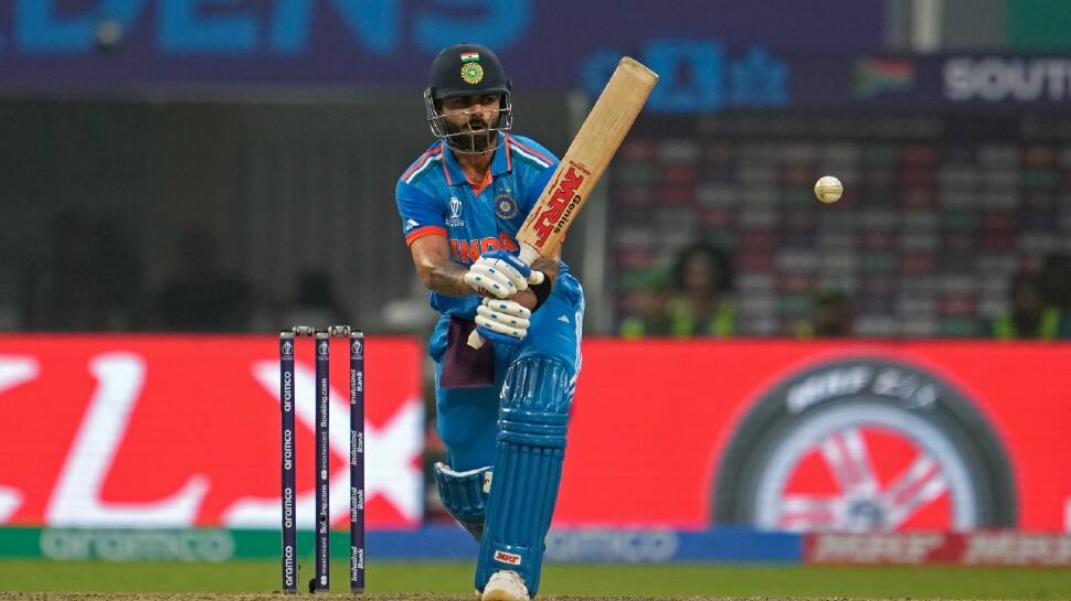 Virat Kohli has now amassed the third-most runs (1,573) in the history of World Cups. He went past Sangakkara’s tally of 1532 runs. Tendulkar and Ponting are in the first and second positions for racking up 2,278 and 1,743 runs, respectively. (Photo: AP)