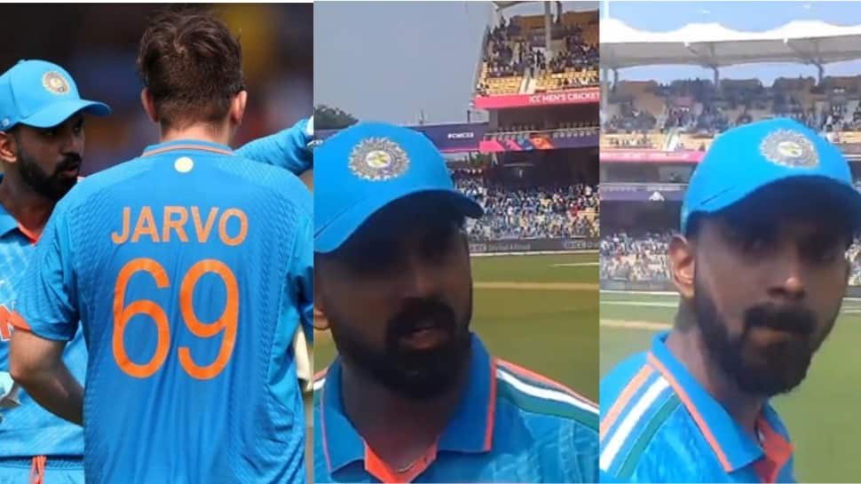 Cricket World Cup 2023: KL Rahul&#039;s Angry Gesture Towards Pitch Invader Jarvo Goes Viral - WATCH