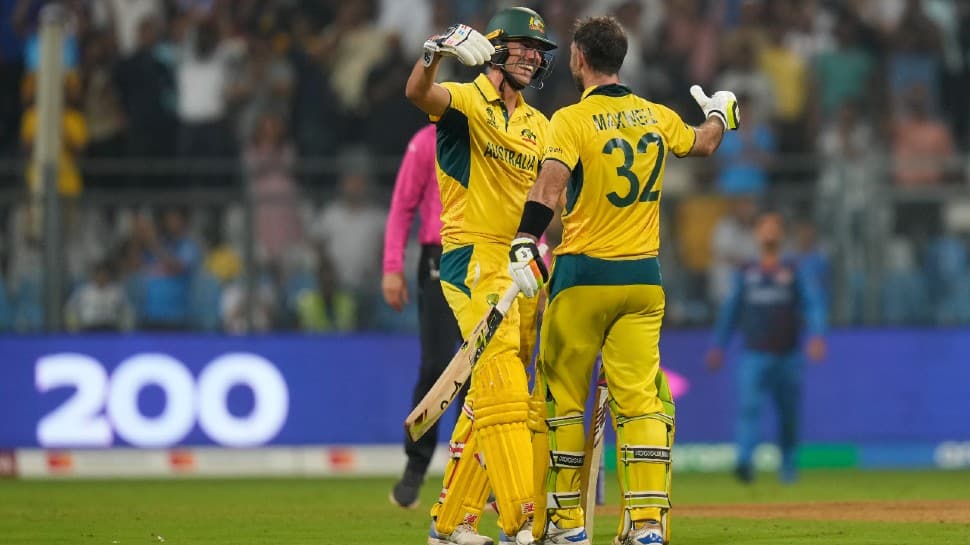 Australian pair of Glenn Maxwell and Pat Cummins broke their own record in lowest percentage contribution in a partnership in ODI World Cup. Maxwell had a whopping 88.6% contribution and Cummins only 5.94% in a 202-run stand against Afghanistan in a ICC Cricket World Cup 2023 match. (Photo: AP)