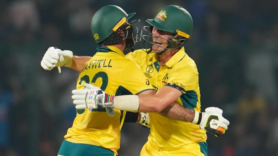 Glenn Maxwell and Pat Cummins also shared a 103-run stand against Netherlands in ICC Cricket World Cup 2023 match in Delhi. Maxwell's contribution was 88.35% (91 runs) and Cummins was 7.77% (7 runs). (Photo: AP)