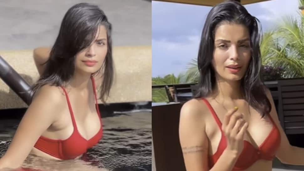 Sonali Raut Looks Stunning In Red Bikini As She Takes A Dip In The Pool - Watch 