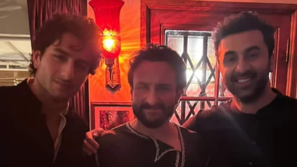 Ranbir Kapoor, Saif Ali Khan, Ibrahim Slay In Black At Diwali Party 