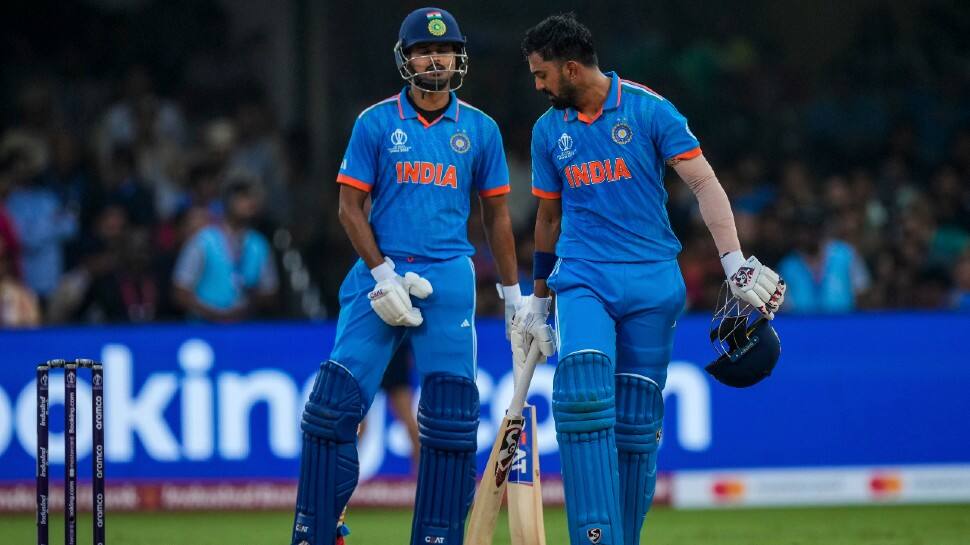 Shreyas Iyer and KL Rahul have scored 208 runs together, which is the highest fourth-wicket partnership in ODI World Cup history. They surpassed the previous record of 204 runs by Michael Clarke and Brad Hodge against the Netherlands in 2007. (Photo: AP)