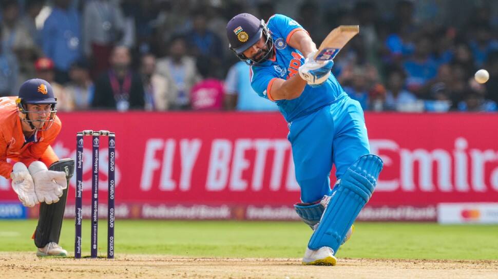 Rohit Sharma completed 14,000 runs as an opener across formats after his half-century against Netherlands in the ICC Cricket World Cup 2023 match in Bengaluru. (Photo: AP)