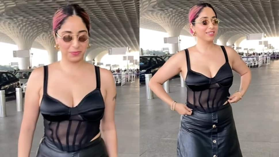 Neha Bhasin Steps Out In The Town In Super Bold Outfit, Pairs Plunging Top With Leather Skirt: Watch