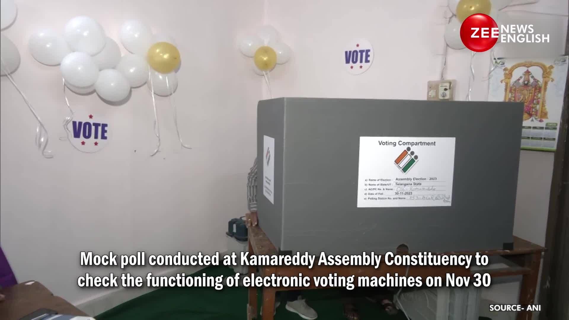 Telangana Polls 2023 Mock Poll begins at Kamareddy Assembly