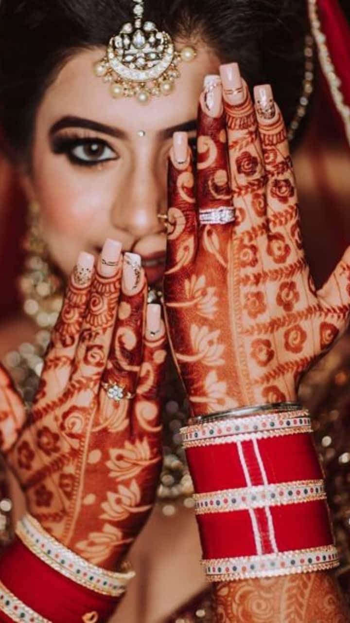 Nailart for Indian Bridal - YouTube
