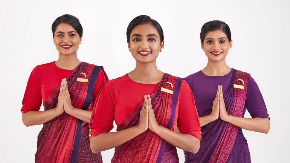 Air India Reveals New Cabin Crew Cockpit Crew Uniforms Sarees