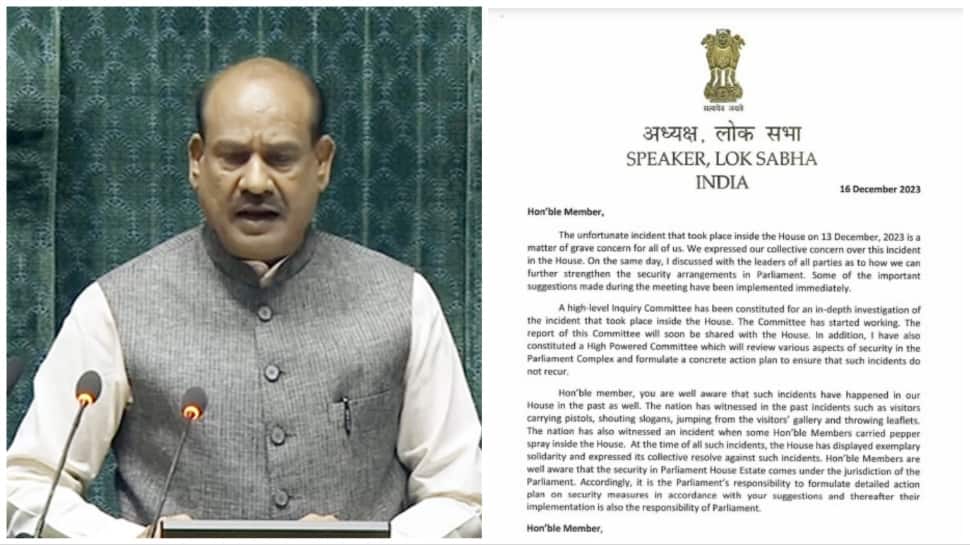‘High-level Inquiry Committee For In-depth Investigation’: Lok Sabha Speaker Om Birla Writes To All MPs On Parliament Security Breach | India News