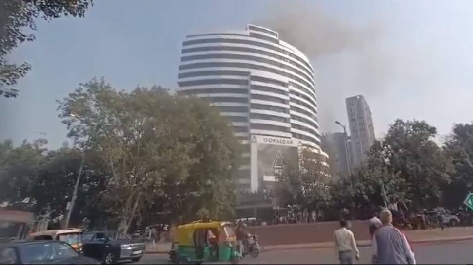 Fire Engulfs Gopaldas Building In Delhi’s Connaught Place, Firefighting Underway