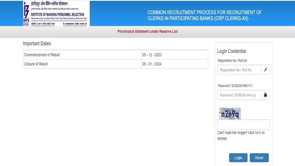 IBPS Clerk Result 2023: Provisional Allotment List OUT At ibps.in- Check Direct Link Here