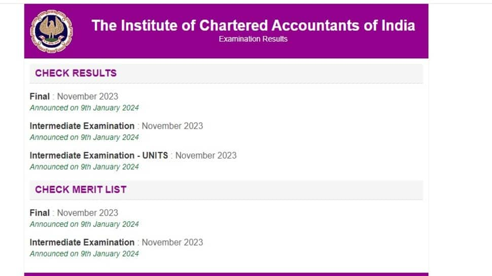 ICAI Result November 2023 CA Final, Inter Results DECLARED At icai.nic