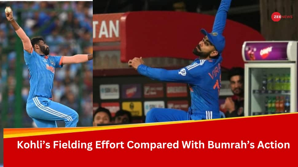 WATCH: &#039;Superman&#039; Virat Kohli Saves Six Near Boundary Ropes With Timely Jump In 3rd T20I Vs Afghanistan, Fans Compare His Act With Jasprit Bumrah&#039;s Bowling Action