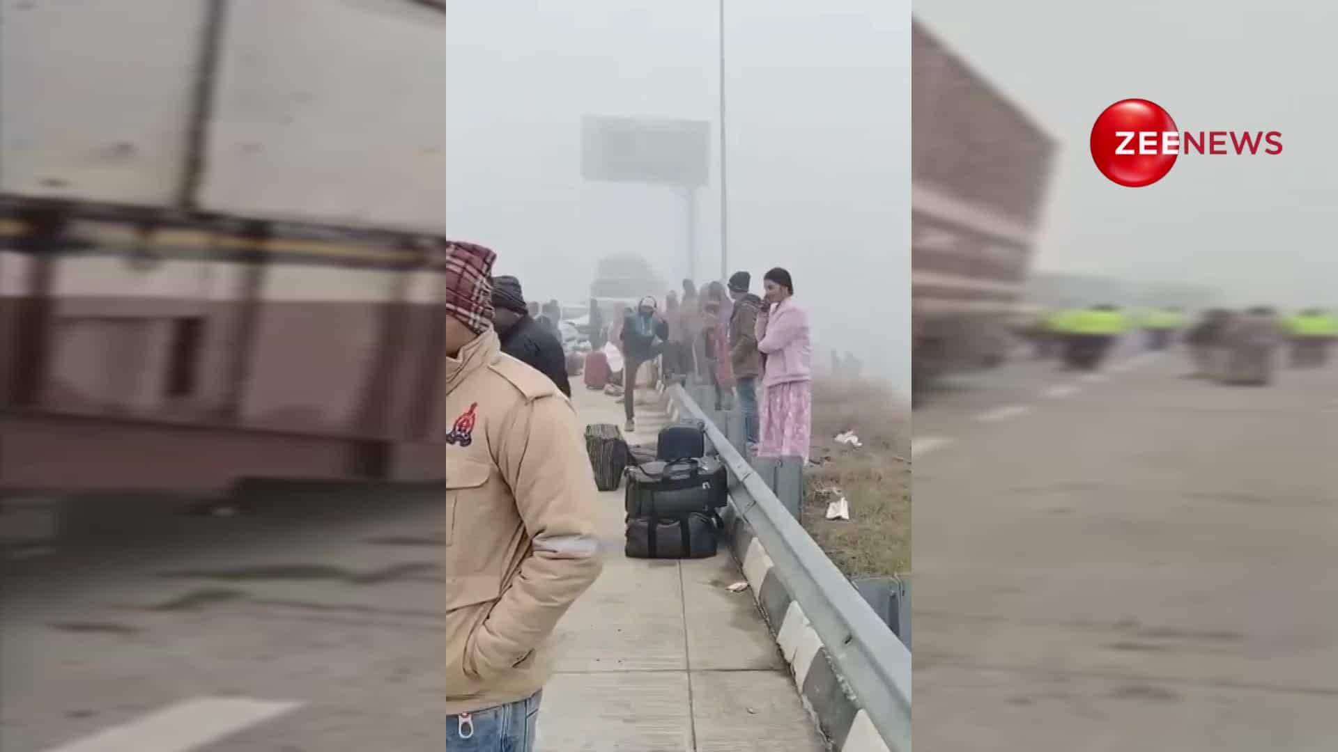 Road Accident Due To Dense Fog Causes Collision on Purvachal Expressway, One Fatality and Many Injured In Lucknow | Zee News
