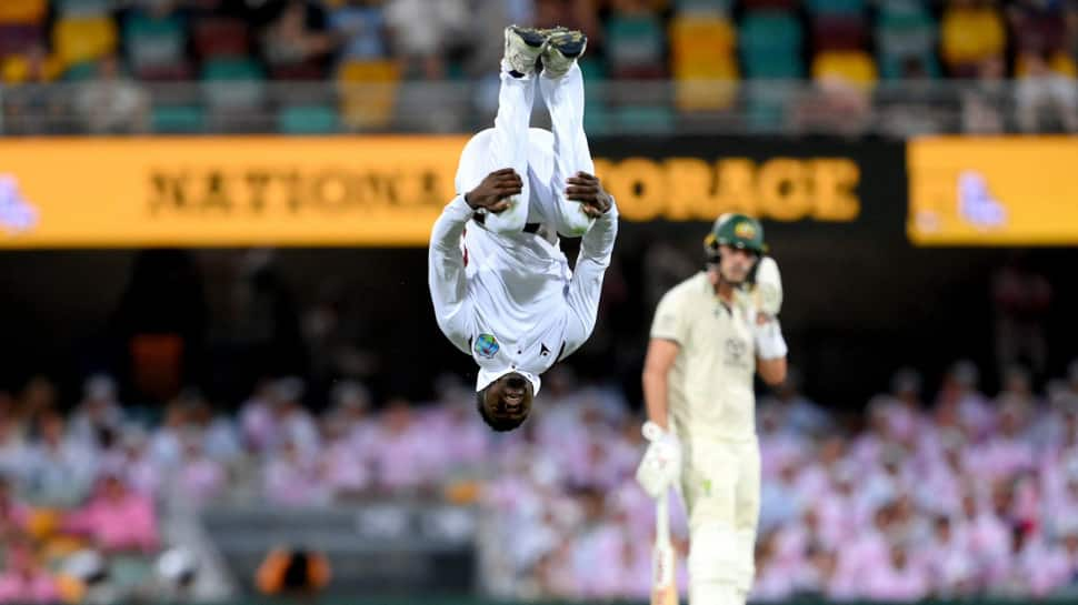 WATCH: Kevin Sinclair Celebrates Maiden Test Wicket With Stunning Acrobatic Celebration During Australia vs West Indies 2nd Test