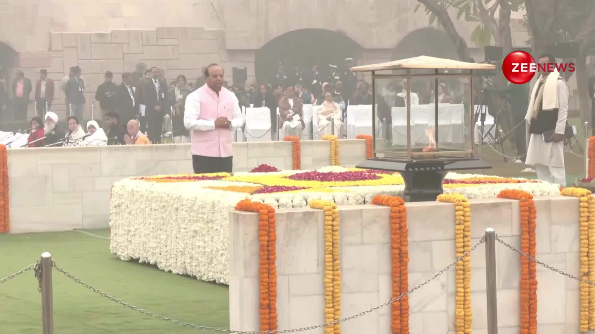 LG Vinay Saxena Pays Floral Tribute to Mahatma Gandhi on 76th Death ...
