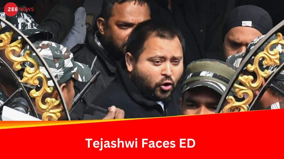 ED Questions Tejashwi Yadav For 8 Hours In Land-For-Job Case; RJD Leader Waves Victory Sign