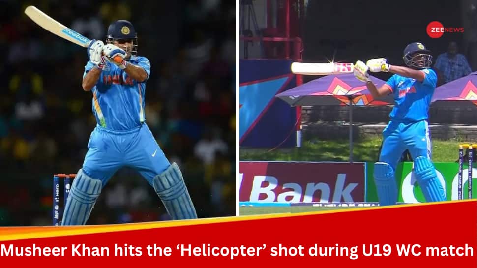 WATCH: Musheer Khan Brings Out MS Dhoni&#039;s &#039;Helicopter Shot&#039; During ICC U19 World Cup 2024 Match