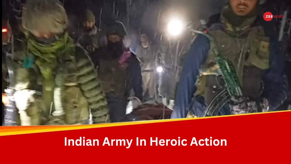 Indian Armys Heroic Rescue Pregnant Woman Safely Evacuated In Kahsmirs Kupwara Amid Heavy