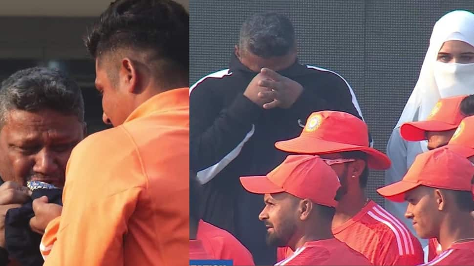 IND vs ENG 3rd Test: Debutant Sarfaraz Khan&#039;s Father, Wife Become Emotional After He Receives India Cap From Anil Kumble; Watch