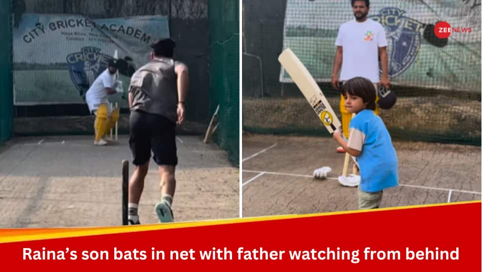 Suresh Raina&#039;s Son Rio Starts Batting In Nets: Watch Viral Video Here