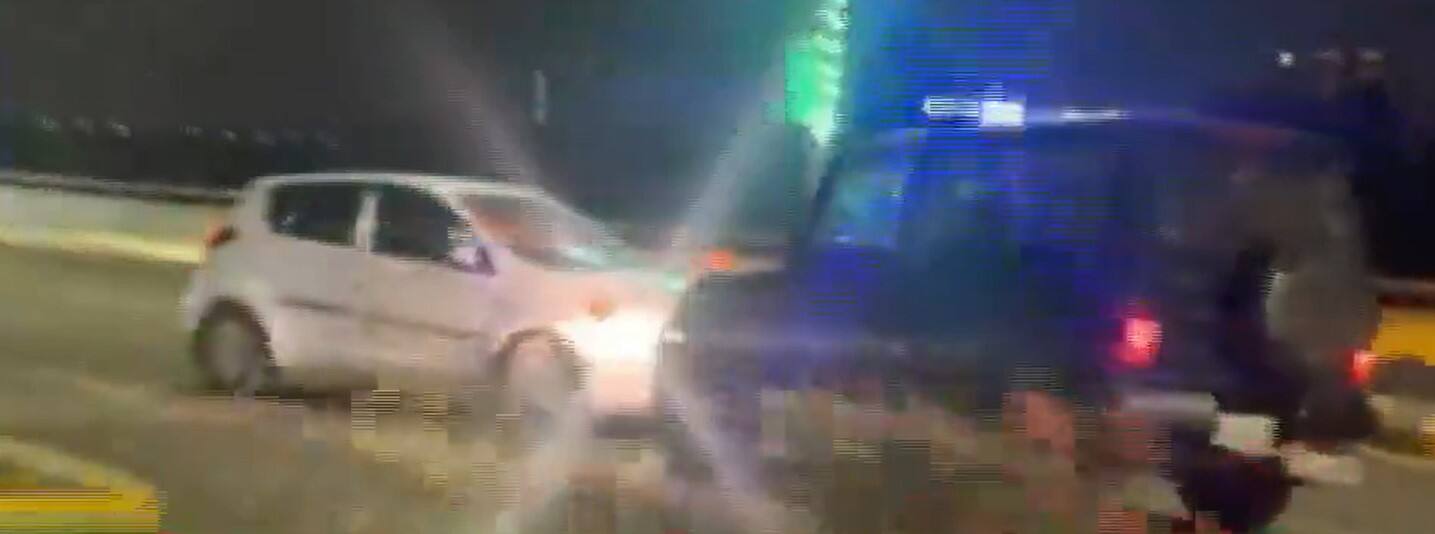   Watch: UP Police Chases Car As Driver Moves In Reverse Gear On Elevated Road