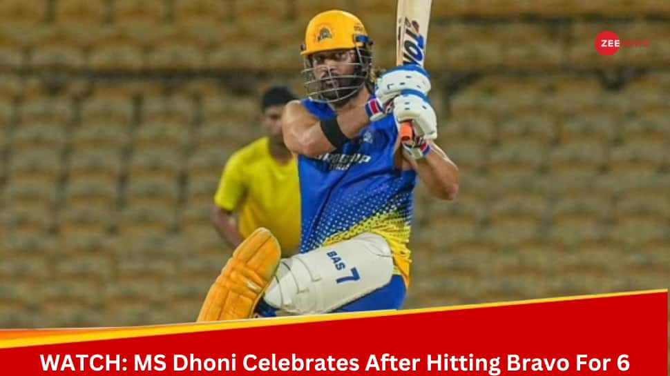 WATCH: MS Dhoni&#039;s Joyful Celebration After Hitting DJ Bravo For Six During CSK Training Goes Viral