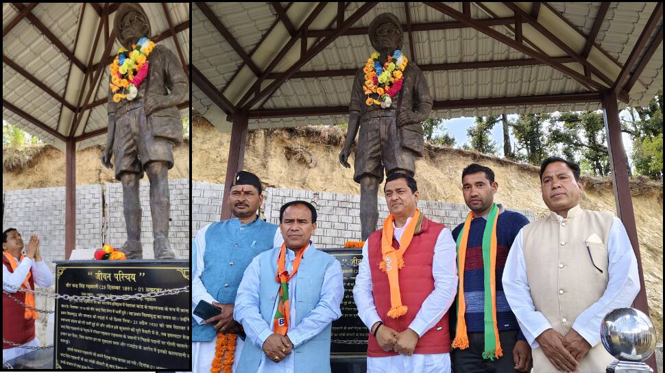 Pauri: BJP LS Candidate Anil Baluni Pays Tribute To Freedom Fighter Veer Chandra In Thalisain, Interacts With Public