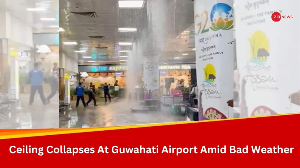 Portion Of Ceiling Collapses At Guwahati Airport After Heavy Rainfall, Hailstorm