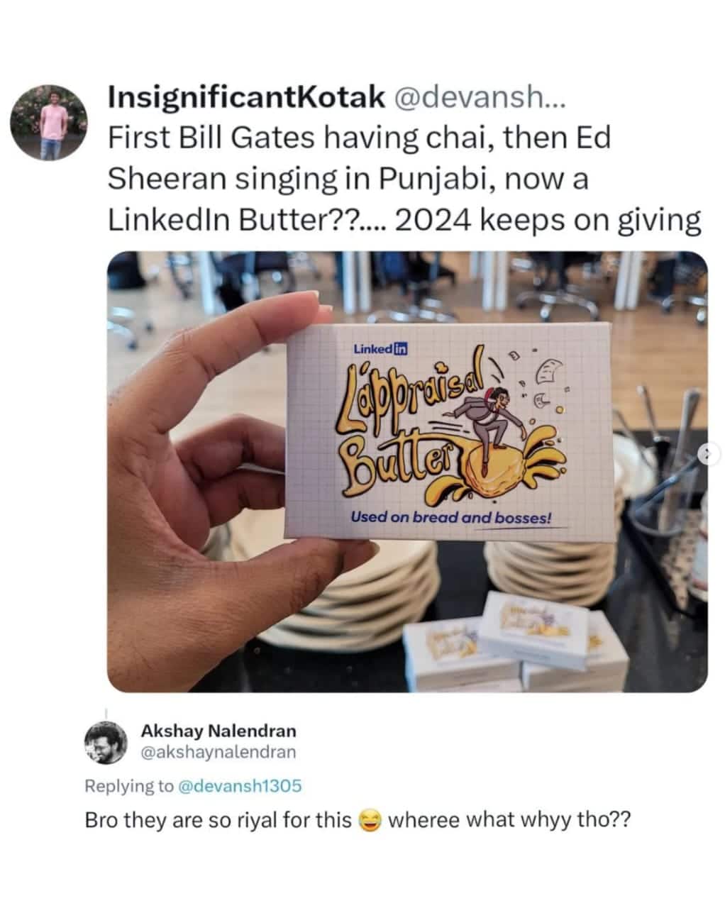 “Did LinkedIn just make butter for appraisal season?” asks the internet.