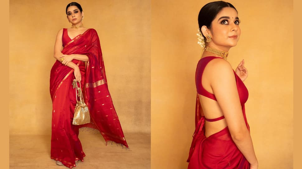 Mithila Palkar's Elegant Red Saree