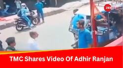 TMC Shares Video Of Adhir Ranjan Chowdhury Clashing With TMC Workers 