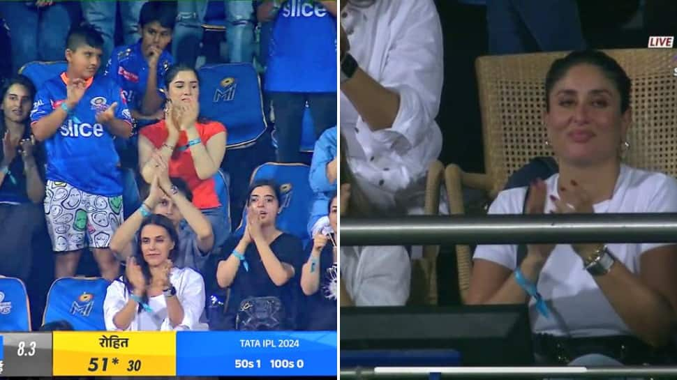 MI Fans Sara Tendulkar, Kareena Kapoor Enjoy Rohit Sharma Show During IPL El Clasico At Wankhede, Pics Go Viral