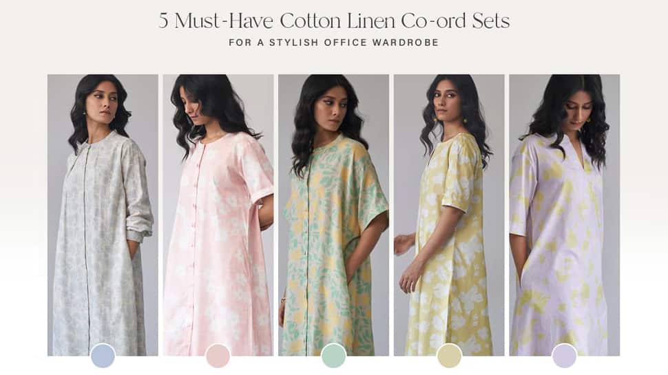Women's Linen Co-ord Set with Mirror Work and Cotton Lace in Elegant Shade