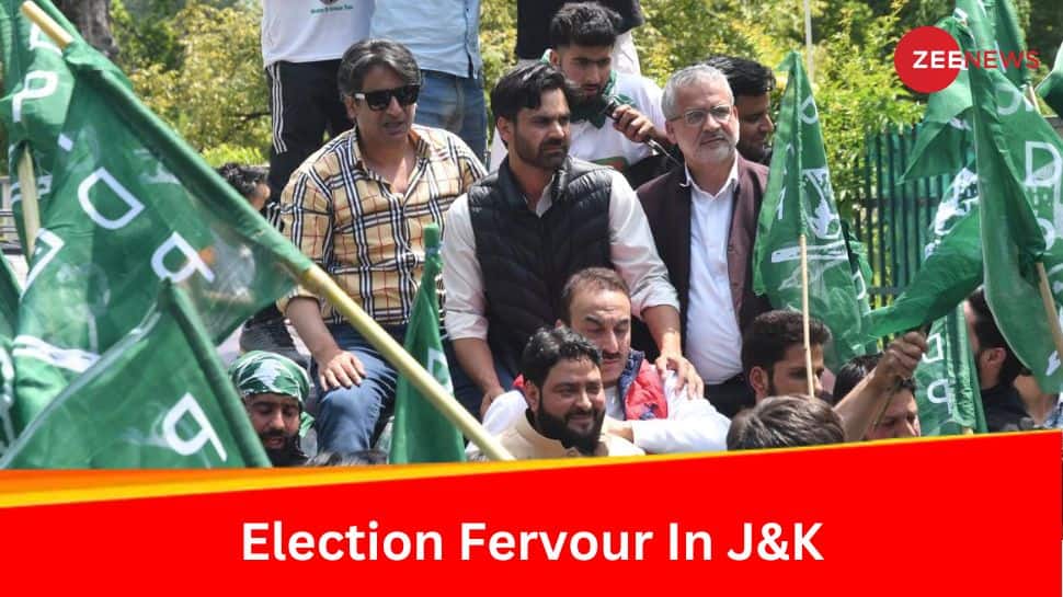 Supporters Dance And Raise Slogans At Lal Chowk As Election Fever Grips J&K