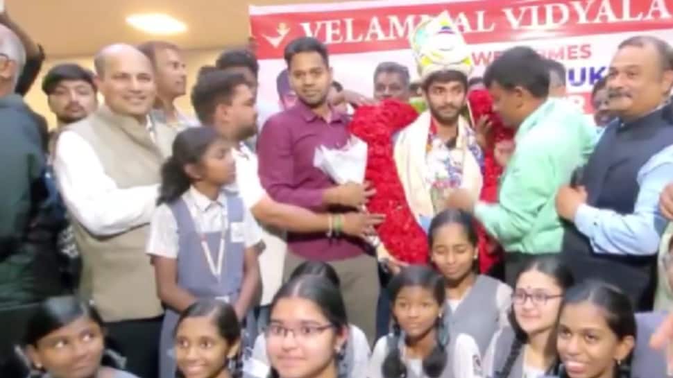 D Gukesh Receives GRAND Welcome At Chennai Airport After Winning FIDE Candidates 2024 thumbnail