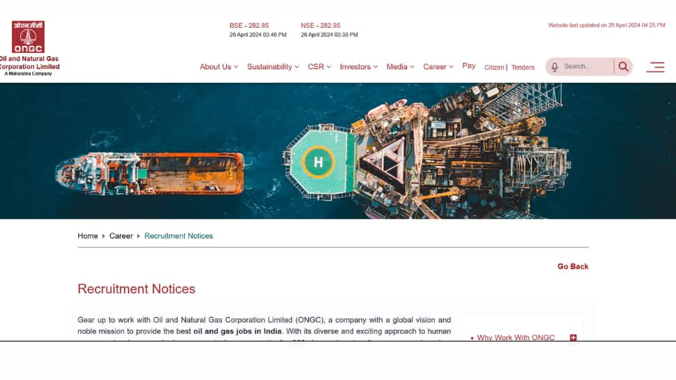 ONGC Announces Vacancies For Consultant Positions In 2024; Apply Now