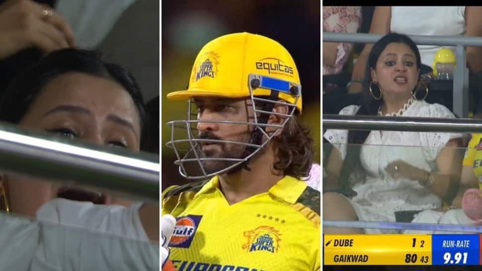 IPL 2024: MS Dhoni Hits Four On First Ball Vs SRH, Wife Sakshi Dhoni&#039;s Reaction Goes Viral
