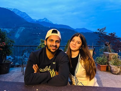Shardul and Mittali in mountains