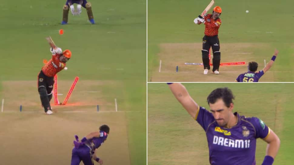 WATCH: Mitchell Starc Cleans Up Travis Head For A DUCK With A &#039;Ripper&#039; During KKR Vs SRH IPL 2024 Qualifier 1 Match