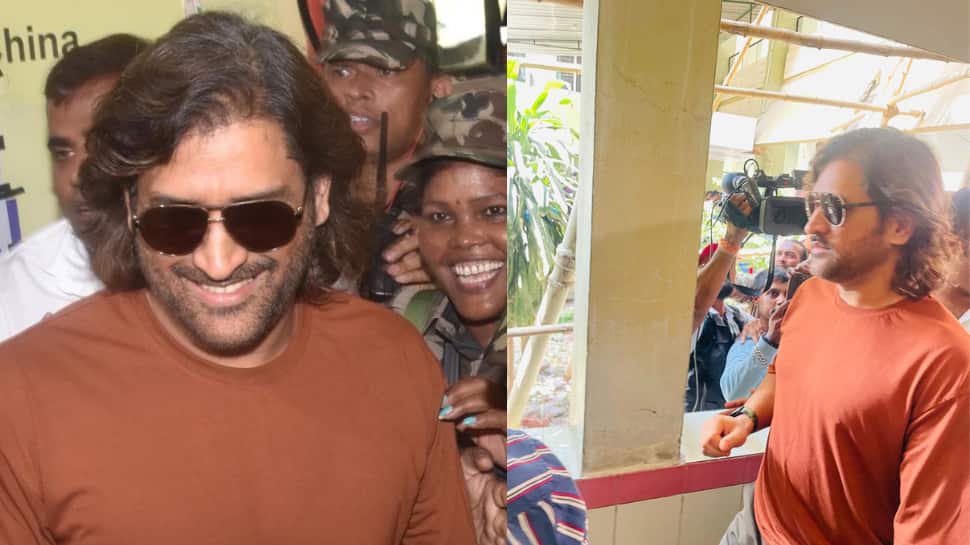 Lok Sabha Elections 2024: MS Dhoni Casts His Vote In Ranchi, Crowd Loses Control - WATCH
