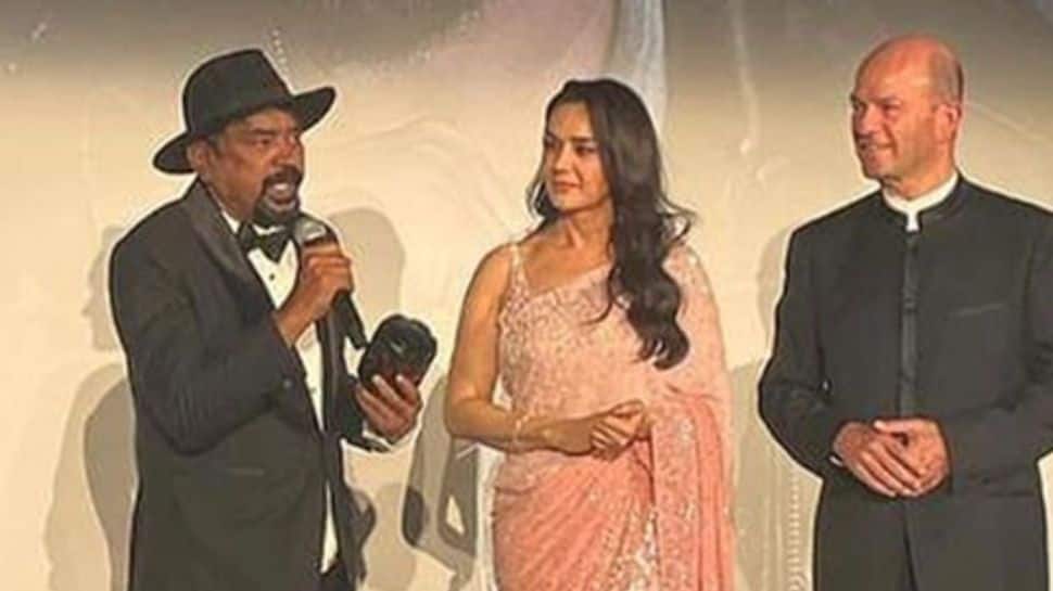  Preity Zinta Honors Santosh Sivan With Pierre Angenieux ExcelLens Award At Cannes 