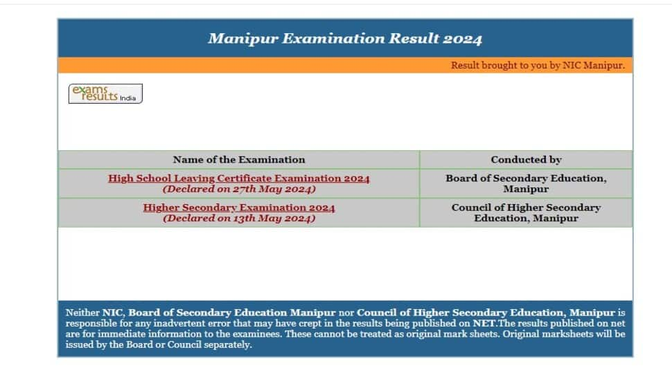 BSEM Result 2024: Manipur Board Class 10th Result DECLARED At manresults.nic.in- Check Direct Link Here