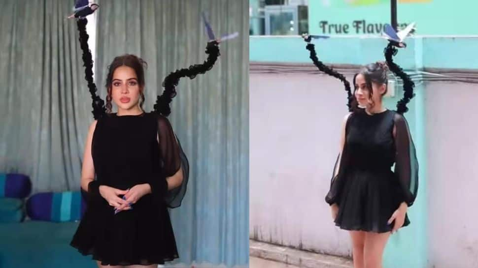  Urfi Javed Turns A &#039;Flying Bird&#039; In Black, Watch Her Stunning Viral Look - Watch