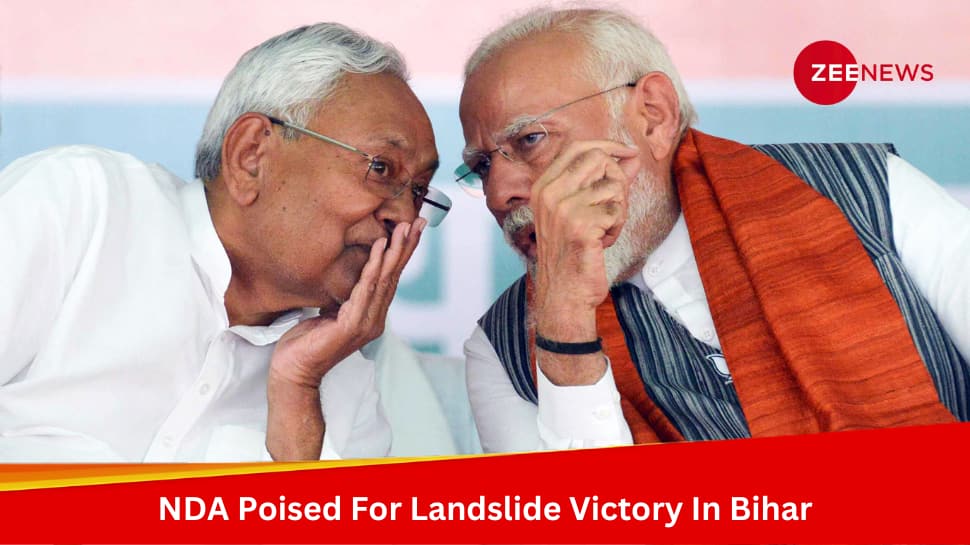 NDA Poised For Landslide Victory In Bihar, INDIA Leads On 6 Seats