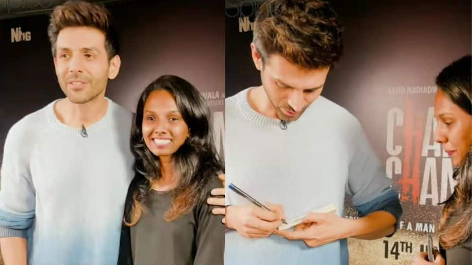 Kartik Aaryan Brightens A  Fan&#039;s Day With A Heartfelt Autograph! - Watch 