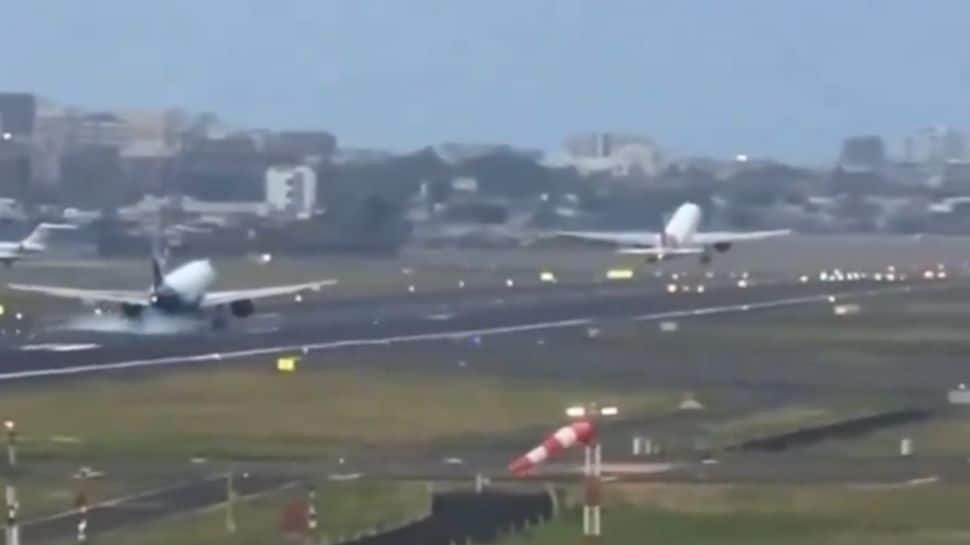 Terrifying Moment: IndiGo Plane&#039;s Landing Intersects with Air India Flight&#039;s Takeoff on Same Runway - WATCH 