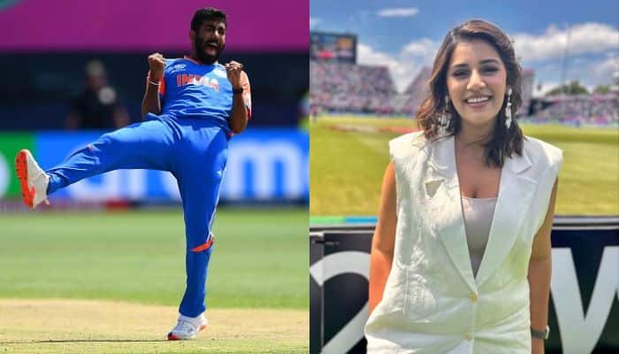 T20 World Cup 2024: Jasprit Bumrah &amp; Sanjana Ganesan&#039;s Viral On-Camera Moment Goes Viral - Watch