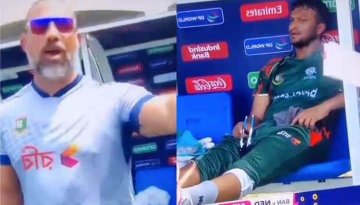 T20 World Cup 2024: Bangladesh Support Staff Prevent Cameraman From Filming Injured Shakib Al Hasan In Dugout