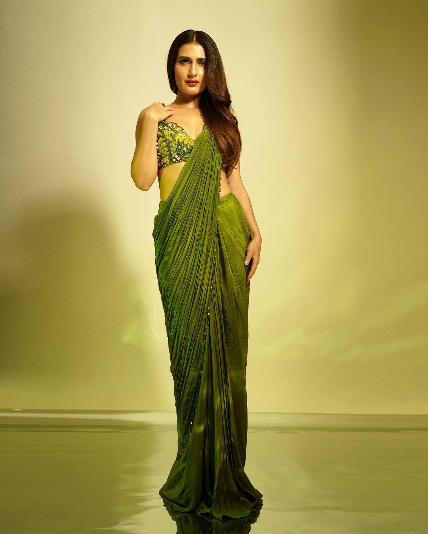 Fatima Rocks Her Sensational Green Saree